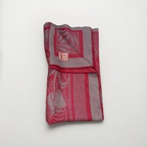 Vtg ORR HEALTH All Wool Blanket Holland Tulip Reversible USA 64x78